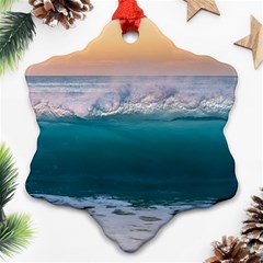 Beach Sea Waves Water Ocean Landscape Nature Ornament (snowflake)