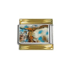 Abstract Mountains Landscape Tabloid Texture Gold Trim Italian Charm (9mm) by danenraven