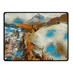 Abstract Mountains Landscape Tabloid Texture Double Sided Fleece Blanket (small)  by danenraven