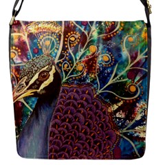 Peacock Mixed Media Bird Animal Flap Closure Messenger Bag (s) by danenraven