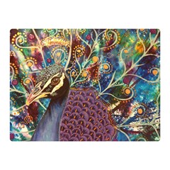 Peacock Mixed Media Bird Animal Double Sided Flano Blanket (mini)  by danenraven