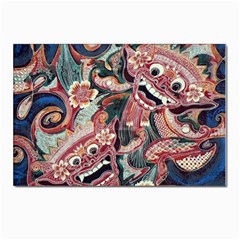 Indonesia Bali Batik Fabric Impression Patterns Postcards 5  X 7  (pkg Of 10) by danenraven