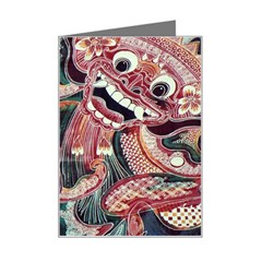 Indonesia Bali Batik Fabric Impression Patterns Mini Greeting Card by danenraven