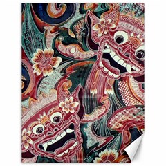 Indonesia Bali Batik Fabric Impression Patterns Canvas 12  X 16  by danenraven