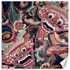 Indonesia Bali Batik Fabric Impression Patterns Canvas 16  X 16  by danenraven