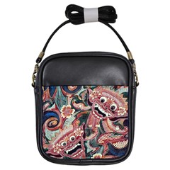 Indonesia Bali Batik Fabric Impression Patterns Girls Sling Bag by danenraven