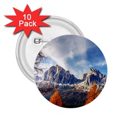 Dolomites Mountains Alps Alpine Trees Conifers 2 25  Buttons (10 Pack)  by danenraven