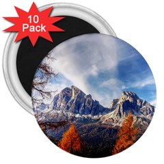 Dolomites Mountains Alps Alpine Trees Conifers 3  Magnets (10 Pack)  by danenraven