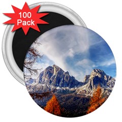 Dolomites Mountains Alps Alpine Trees Conifers 3  Magnets (100 Pack) by danenraven