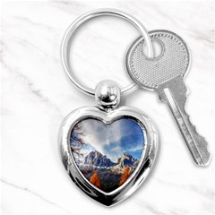 Dolomites Mountains Alps Alpine Trees Conifers Key Chain (heart) by danenraven