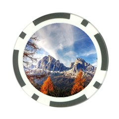 Dolomites Mountains Alps Alpine Trees Conifers Poker Chip Card Guard by danenraven