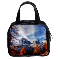 Dolomites Mountains Alps Alpine Trees Conifers Classic Handbag (two Sides) by danenraven