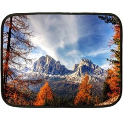 Dolomites Mountains Alps Alpine Trees Conifers Fleece Blanket (mini) by danenraven