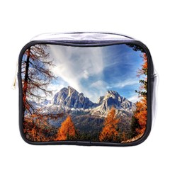 Dolomites Mountains Alps Alpine Trees Conifers Mini Toiletries Bag (one Side) by danenraven