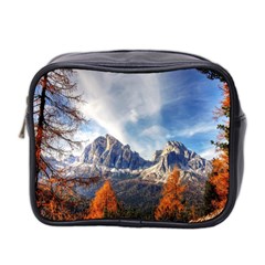 Dolomites Mountains Alps Alpine Trees Conifers Mini Toiletries Bag (two Sides) by danenraven