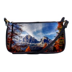 Dolomites Mountains Alps Alpine Trees Conifers Shoulder Clutch Bag by danenraven