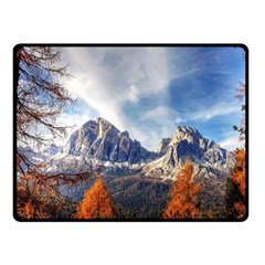 Dolomites Mountains Alps Alpine Trees Conifers Fleece Blanket (small) by danenraven