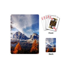 Dolomites Mountains Alps Alpine Trees Conifers Playing Cards Single Design (mini) by danenraven