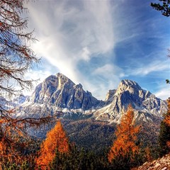 Dolomites Mountains Alps Alpine Trees Conifers Play Mat (square) by danenraven