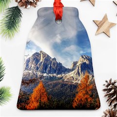 Dolomites Mountains Alps Alpine Trees Conifers Ornament (bell) by danenraven