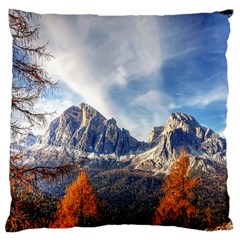 Dolomites Mountains Alps Alpine Trees Conifers Large Cushion Case (two Sides) by danenraven