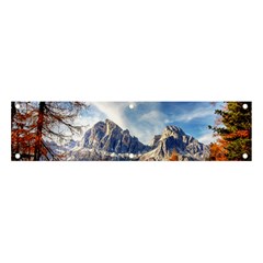 Dolomites Mountains Alps Alpine Trees Conifers Banner And Sign 4  X 1  by danenraven