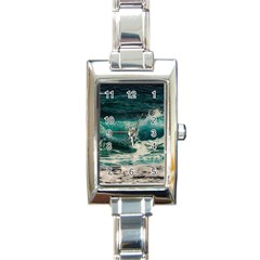 Sea Ocean Waves Seascape Beach Rectangle Italian Charm Watch by danenraven