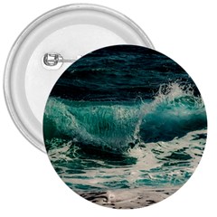 Sea Ocean Waves Seascape Beach 3  Buttons by danenraven