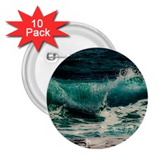 Sea Ocean Waves Seascape Beach 2 25  Buttons (10 Pack)  by danenraven