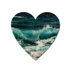 Sea Ocean Waves Seascape Beach Heart Magnet by danenraven