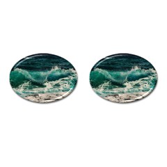 Sea Ocean Waves Seascape Beach Cufflinks (oval) by danenraven