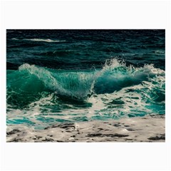 Sea Ocean Waves Seascape Beach Large Glasses Cloth (2 Sides) by danenraven