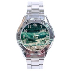 Sea Ocean Waves Seascape Beach Stainless Steel Analogue Watch by danenraven