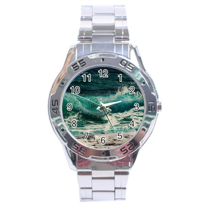 Sea Ocean Waves Seascape Beach Stainless Steel Analogue Watch