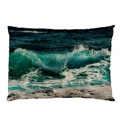 Sea Ocean Waves Seascape Beach Pillow Case (two Sides) by danenraven