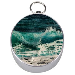 Sea Ocean Waves Seascape Beach Silver Compasses by danenraven