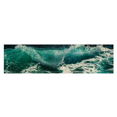 Sea Ocean Waves Seascape Beach Oblong Satin Scarf (16  X 60 ) by danenraven