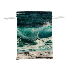 Sea Ocean Waves Seascape Beach Lightweight Drawstring Pouch (l) by danenraven