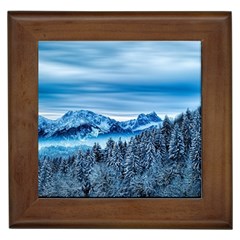 Winter Forest Mountain Snow Nature Alpine Trees Framed Tile by danenraven