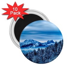 Winter Forest Mountain Snow Nature Alpine Trees 2 25  Magnets (10 Pack)  by danenraven