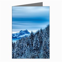 Winter Forest Mountain Snow Nature Alpine Trees Greeting Cards (pkg Of 8) by danenraven