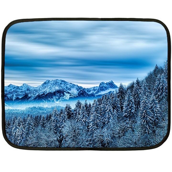 Winter Forest Mountain Snow Nature Alpine Trees Fleece Blanket (Mini)