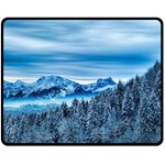 Winter Forest Mountain Snow Nature Alpine Trees Fleece Blanket (Medium)  60 x50  Blanket Front