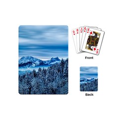 Winter Forest Mountain Snow Nature Alpine Trees Playing Cards Single Design (mini) by danenraven