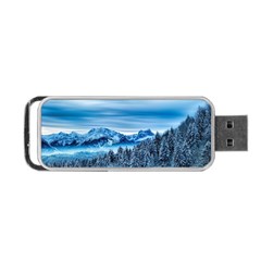 Winter Forest Mountain Snow Nature Alpine Trees Portable Usb Flash (two Sides) by danenraven