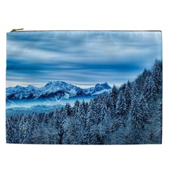 Winter Forest Mountain Snow Nature Alpine Trees Cosmetic Bag (xxl) by danenraven