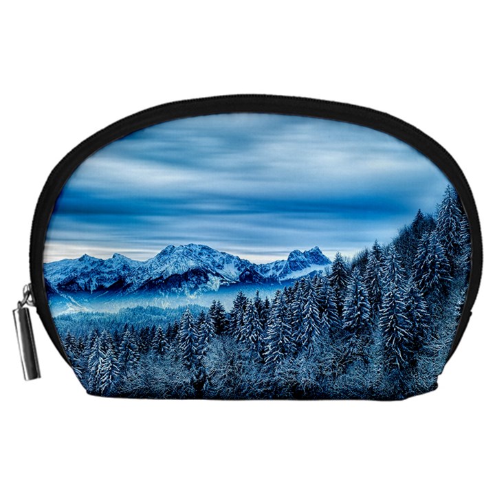 Winter Forest Mountain Snow Nature Alpine Trees Accessory Pouch (Large)