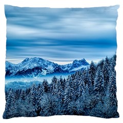 Winter Forest Mountain Snow Nature Alpine Trees Standard Flano Cushion Case (two Sides) by danenraven