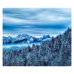 Winter Forest Mountain Snow Nature Alpine Trees Double Sided Flano Blanket (small)  by danenraven