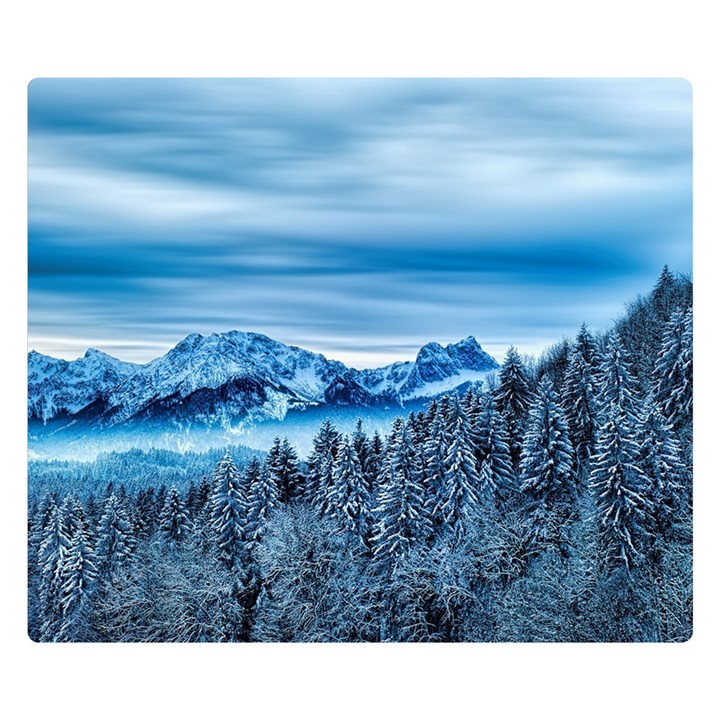 Winter Forest Mountain Snow Nature Alpine Trees Double Sided Flano Blanket (Small) 